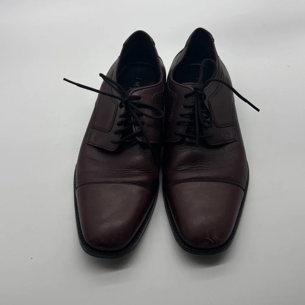 J Murphy Johnston & Murphy Mens 8M Burgundy Leather Cap Toe Oxfords